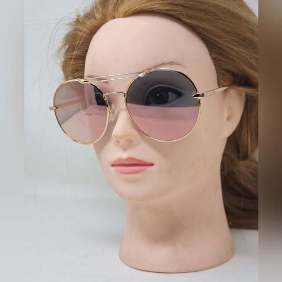 rag & bone Accessories - rag & bone Sunglasses Gold Metal Rose Mirror Round Oversized RNB1011/S 56-21-140